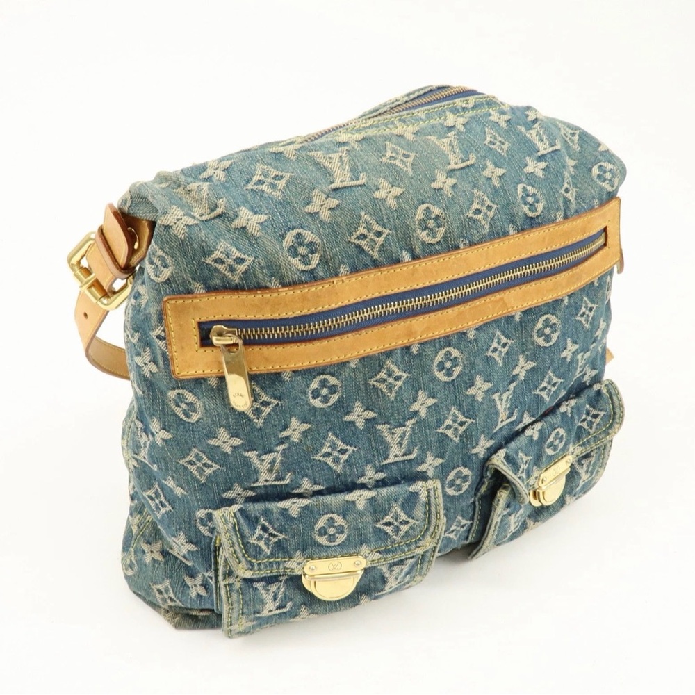Louis Vuitton Monogram Denim Baggy GM Shoulder Bag Blue M95048 Auth Used F/S - Picture 4 of 9
